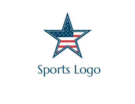 American flag in star logo