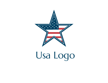 American flag in star logo