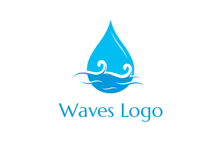 abstract waves with water drop logo