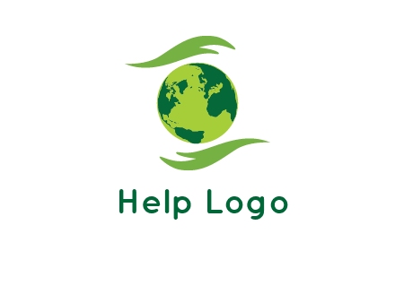 globe with abstract caring hand logo