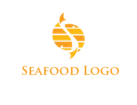 two abstract fishes create circle logo