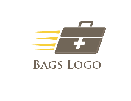 medical bag with speed lines logo