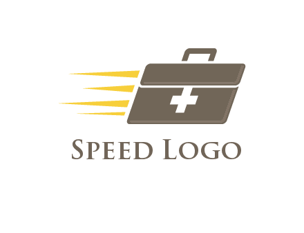 medical bag with speed lines logo