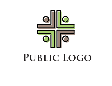 medical sign made of abstract persons logo