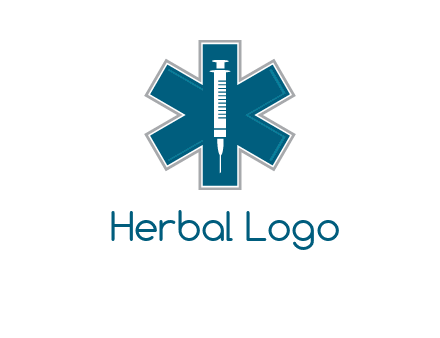 injection inside medical sign logo