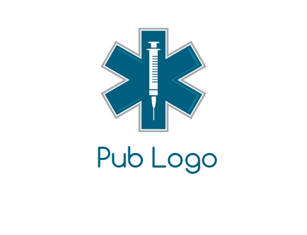 injection inside medical sign logo