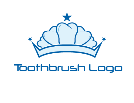 teethes forming crown with star logo