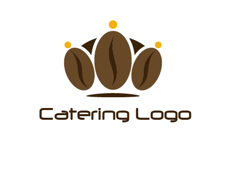 abstract persons with coffee beans symbol