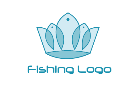 crown with abstract fish logo