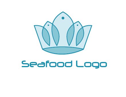 crown with abstract fish logo