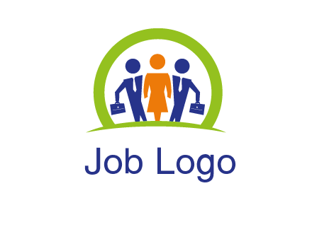 business people in circle HR logo