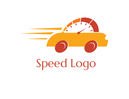 abstract car merge with speed meter logo