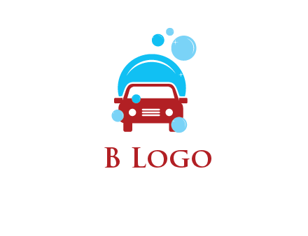 car with water bubbles logo