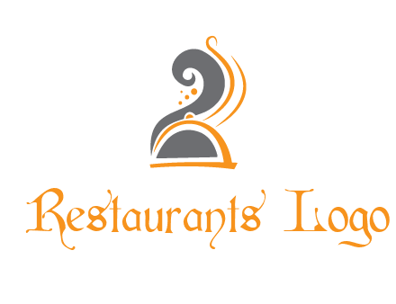dish with swirls as smoke restaurant logo