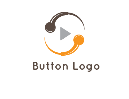 mic forming circle with play music icon logo