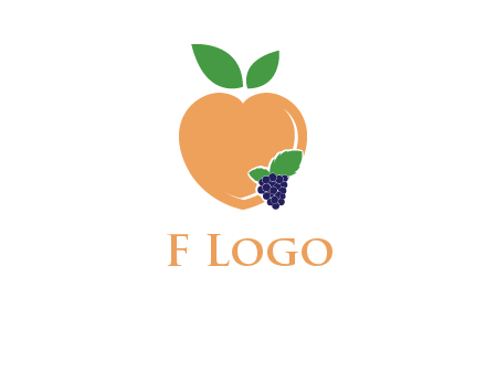 peach & grapes with leaves icon