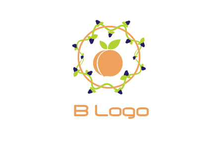 orange in circle with berries logo