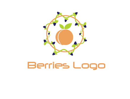 orange in circle with berries logo