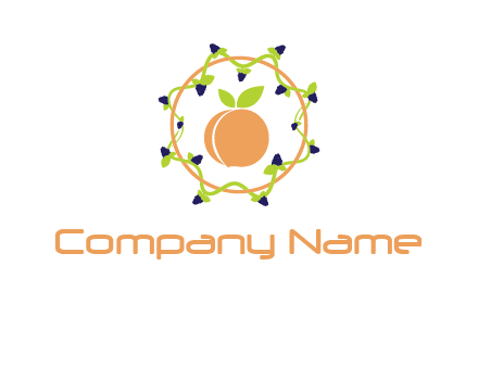 orange in circle with berries logo