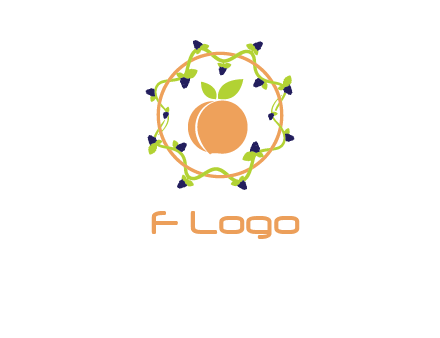 orange in circle with berries logo