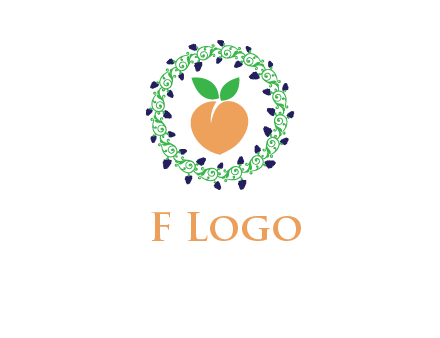 peach fruit ornament vector