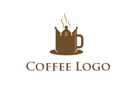 Coffee cup with crown vector