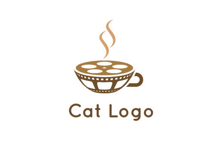 creative film reel coffee cup logo