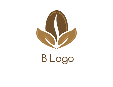 coffee bean and leaves logo