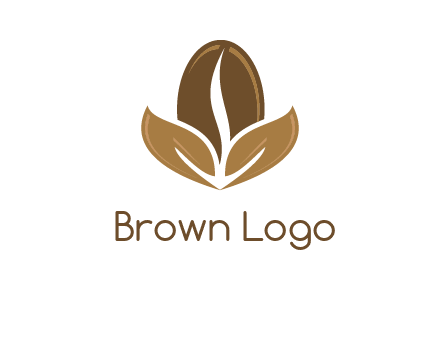 coffee bean and leaves logo