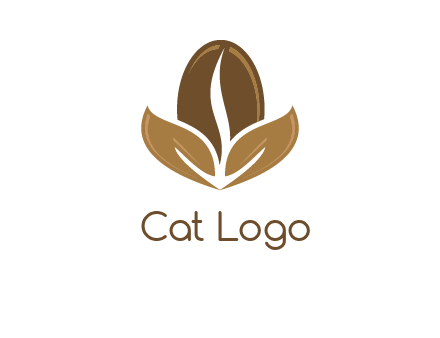 coffee bean and leaves logo