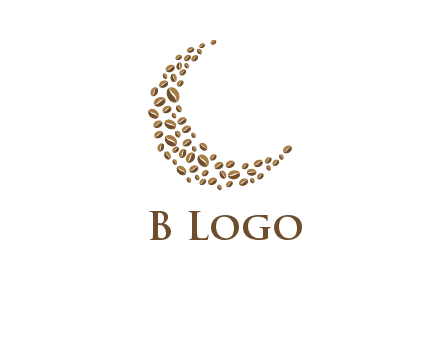 coffee beans forming crescent moon logo