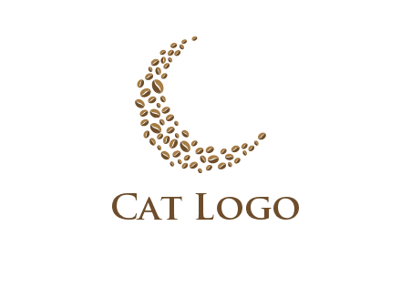 coffee beans forming crescent moon logo