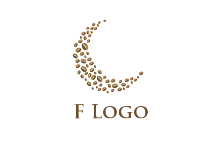 coffee beans forming crescent moon logo