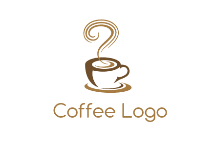 round steam on coffee cup logo