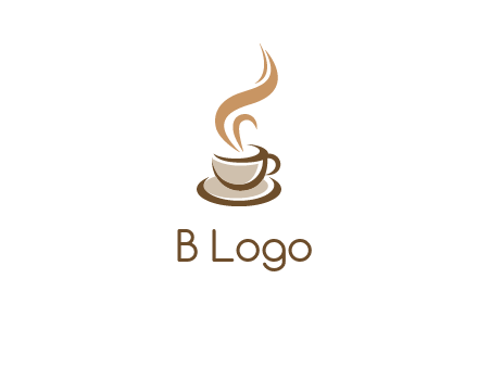 abstract steam on coffee cup logo