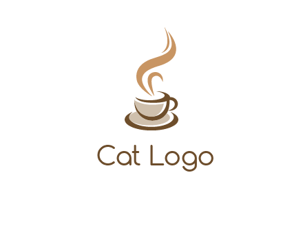 abstract steam on coffee cup logo