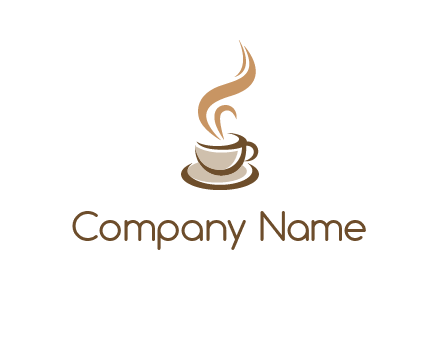 abstract steam on coffee cup logo