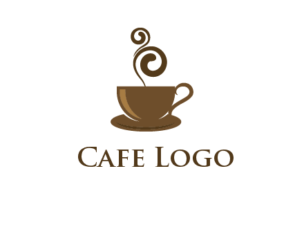 spiral steam on coffee cup logo