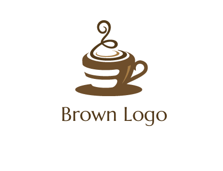 curly steam on coffee cup logo