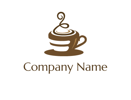 curly steam on coffee cup logo