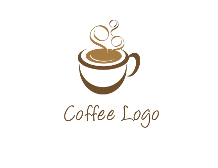 abstract coffee and steam logo