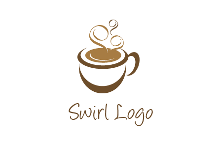 abstract coffee and steam logo