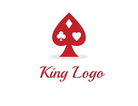 playing card symbols in spade logo