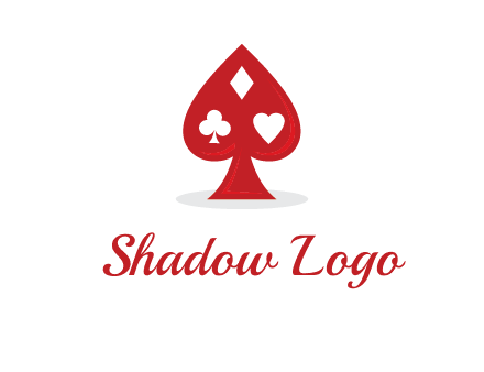 playing card symbols in spade logo