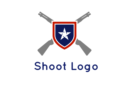 star in shield and guns emblem logo