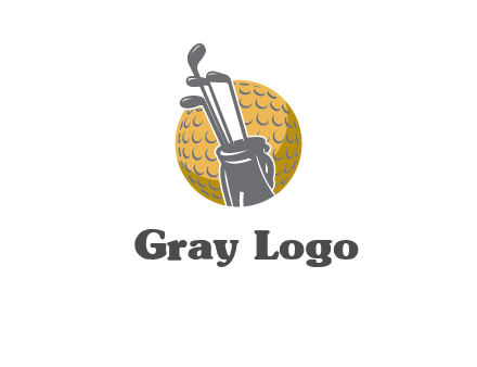 golf ball and stick sports logo