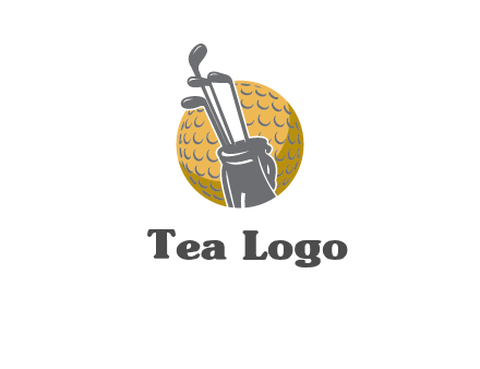 golf ball and stick sports logo