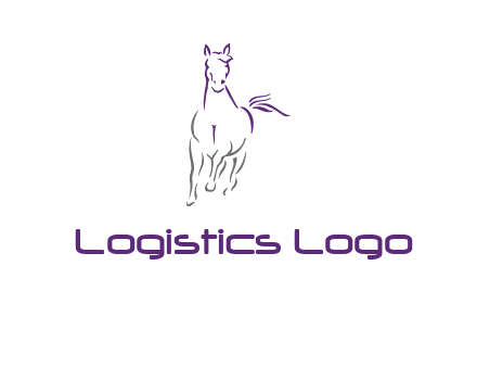 line art running horse logo