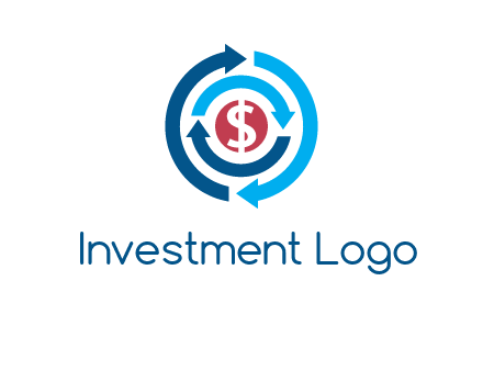 rotating arrow and dollar logo