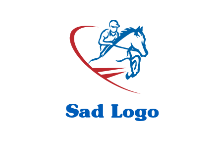 horse rider sports logo